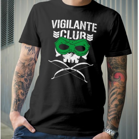 Japan Pro-Wrestling Stephen Amell Vigilante Club Logo T-Shirt Pro Wrestling Tees - Picture 1 of 6